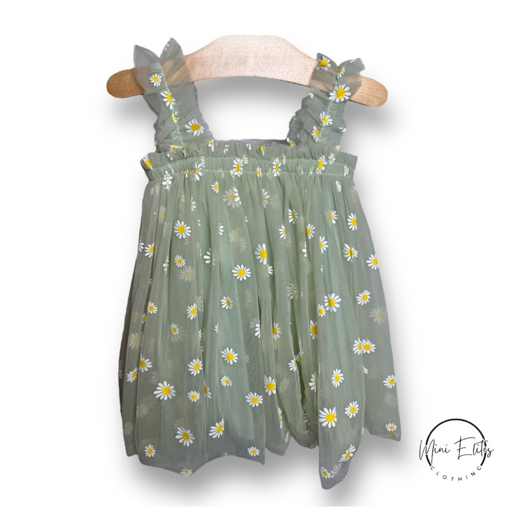 Green Daisy Tulle Dress